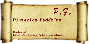 Pinterics Fedóra névjegykártya